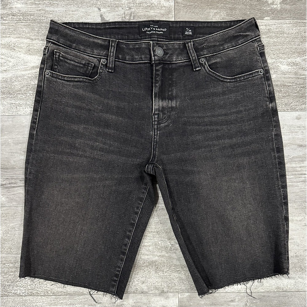 Lucky Brand Womens Size 6/28 Lolita Skinny Black Cutoff Shorts 10" Inseam New